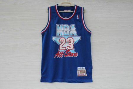 Maillot De Basket All Star 1992 Michael Jordan 23 Engrener Bleu